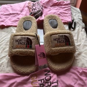 Gucci x The North Face Men's Slide Sandals Shearling